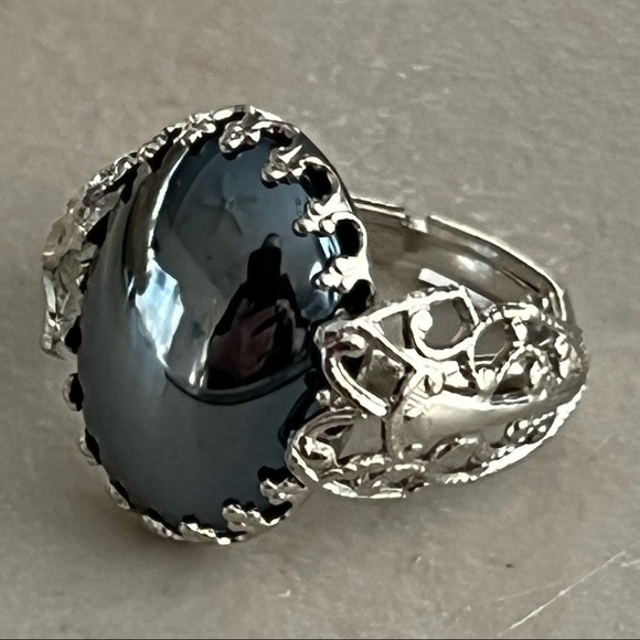 VINTAGE 1950s Faux gemstone & silver Ring JUDY LEE Label NEVER WORN Adjustable - Picture 12 of 16